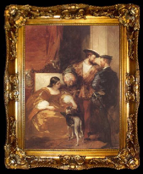 framed  Richard Parkes Bonington Francis Iand the Duchess of Etampes (mk05), ta009-2